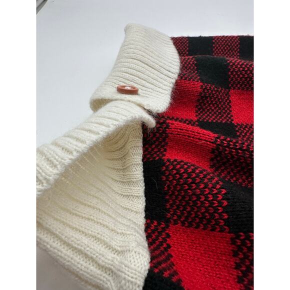 Dog Cable knit sweater Buffalo Plaid Ralph Lauren Christmas XL *read Wag n Woof - Picture 5 of 10